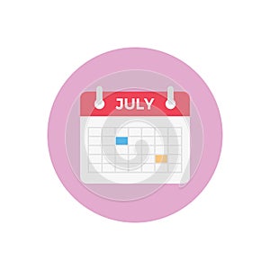 Calendar vector flat colour icon