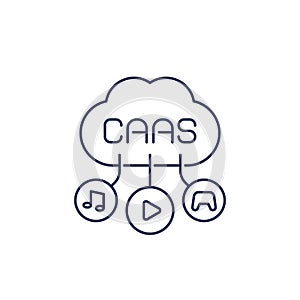 CaaS line icon, content as a service vector