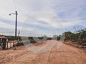 Rural region of the brazilian northeastern interior. The semi-arid tropical climate has the caatinga as a vegetation biome. photo