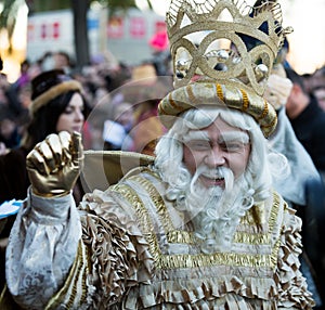 Cabalgata de Reyes Magos in Barcelona, Spain.
