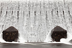 Caban Coch Dam Waterfall photo