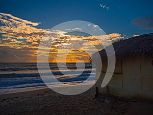 Cabana Beach at the sunset