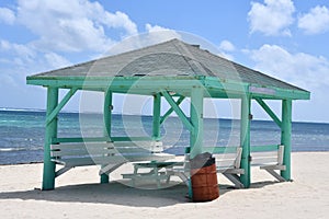 Cabana at Colliers Public Beach in the East End district of Grand Cayman, Cayman Islands