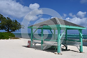 Cabana at Colliers Public Beach in the East End district of Grand Cayman, Cayman Islands