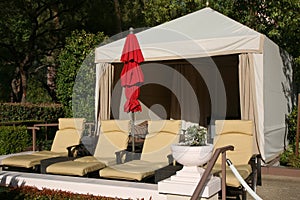Cabana at a luxury resort
