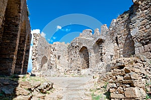 Cabaret tower ruin walls at Lastours photo