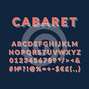 Cabaret vintage 3d vector alphabet set