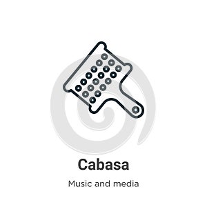 Cabasa outline vector icon. Thin line black cabasa icon, flat vector simple element illustration from editable music concept