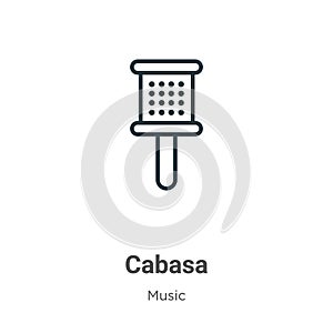 Cabasa outline vector icon. Thin line black cabasa icon, flat vector simple element illustration from editable music concept