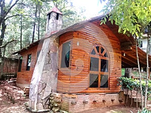 Casa de campo de madera y piedra en Mazamitla photo