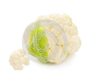 Cabbage cauliflower isolated on white background