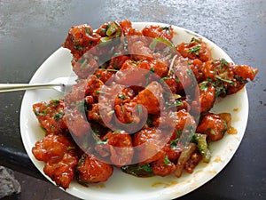 Cabbage Manchurian or Gobi Manchurian starter dish