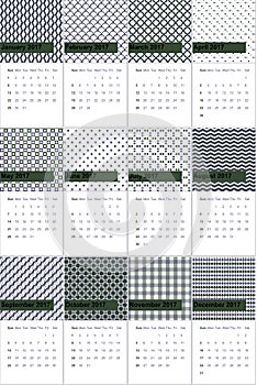 Cabbage pont and comet colored geometric patterns calendar 2016