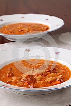 Cabbage and red pepper soup