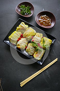 Cabbage rolls stuffed meat or kol gulung, kelem dolmasi, sarma Cabbage wraps,