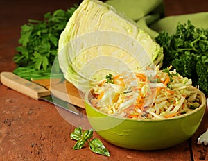 cabbage salad, coleslaw with herbs