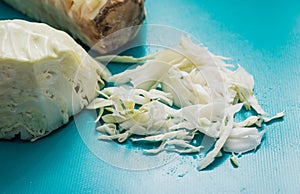 Cabbage shredding, cooking process