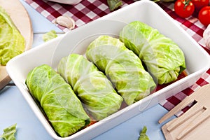 Cabbage stuffed with rice and meat
