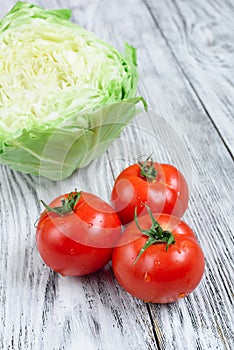 Cabbage and tomatoes