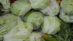 Cabbage vegetables in traditional markets