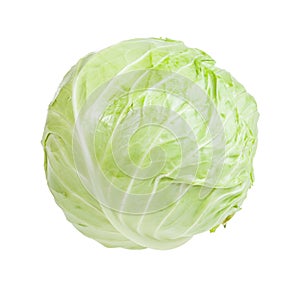 Cabbagehead of white cabbage isolated on white