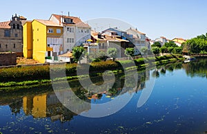 Cabe river and old houses at Monforte de Lemos photo