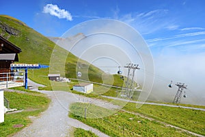 Cabel cars go to First station, Grindelwald Switzerland photo