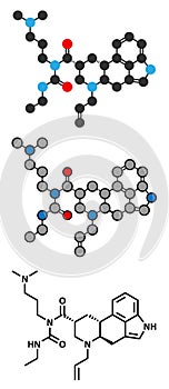 Cabergoline drug molecule. Used in Parkinson\'s disease and other disease conditions