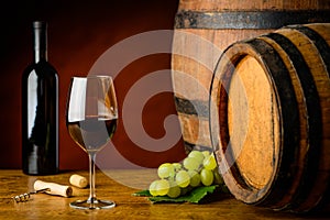 Cabernet Sauvignon wine glass and bottle