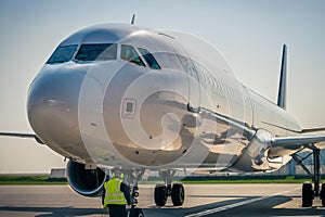 Cabin of aeroplane in airport