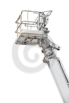 Cabin basket on crane isolated