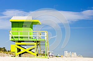 cabin on the beach, Miami Beach, Florida, USA