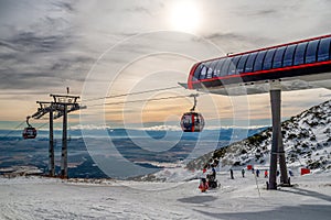 Cabin of cableway in Tatranska Lomnica, Slovakia