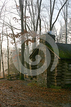 Cabin in Early Morning Mist â€“ New Jersey