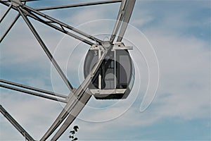 The cabin of the Ferris wheel in the Park close-up