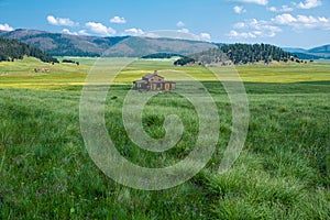 A Cabin  in the field at Valles Caldera New Mexico