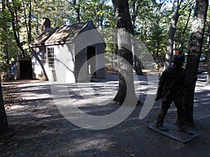 Cabin of Henry David Thoreau near Walden Pond, Concord, Massachusetts, USA