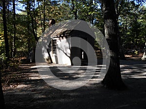 Cabin of Henry David Thoreau near Walden Pond, Concord, Massachusetts, USA