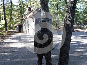 Cabin of Henry David Thoreau near Walden Pond, Concord, Massachusetts, USA