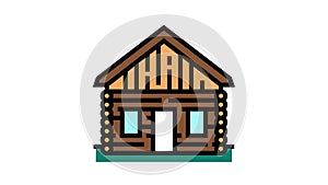 cabin house color icon animation