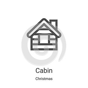 cabin icon vector from christmas collection. Thin line cabin outline icon vector illustration. Linear symbol for use on web and