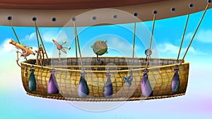 Cabin of a large fairy airship