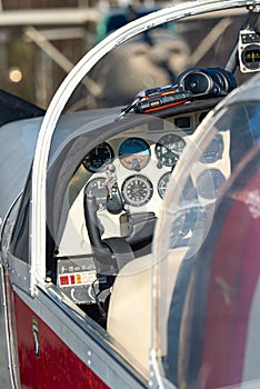 Cabin of a light-engine aircraft from the interior