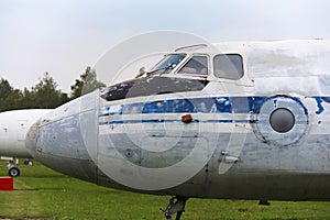 Cabin of an old military aircraft close-up