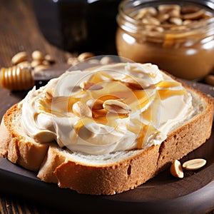 Creamy Peanut Butter Toast With Jewish Cultural Themes photo