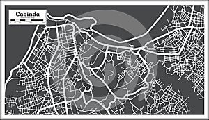 Cabinda Angola City Map in Black and White Color in Retro Style. Outline Map photo