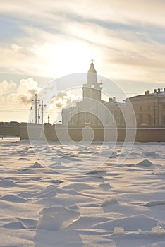 Cabinet of curiosities and the frozen Neva river