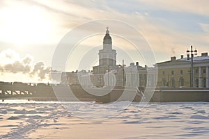 Cabinet of curiosities and the frozen Neva river