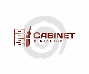 Cabinet finishing and refinishing logo design. Varnishing furniture vector design