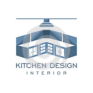 Cabinet Furniture Kitchen Set Interior Graphic Vector Logo Design